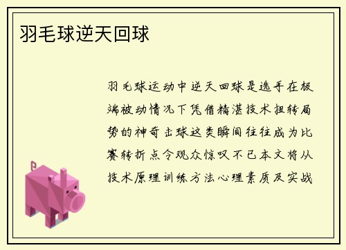 羽毛球逆天回球